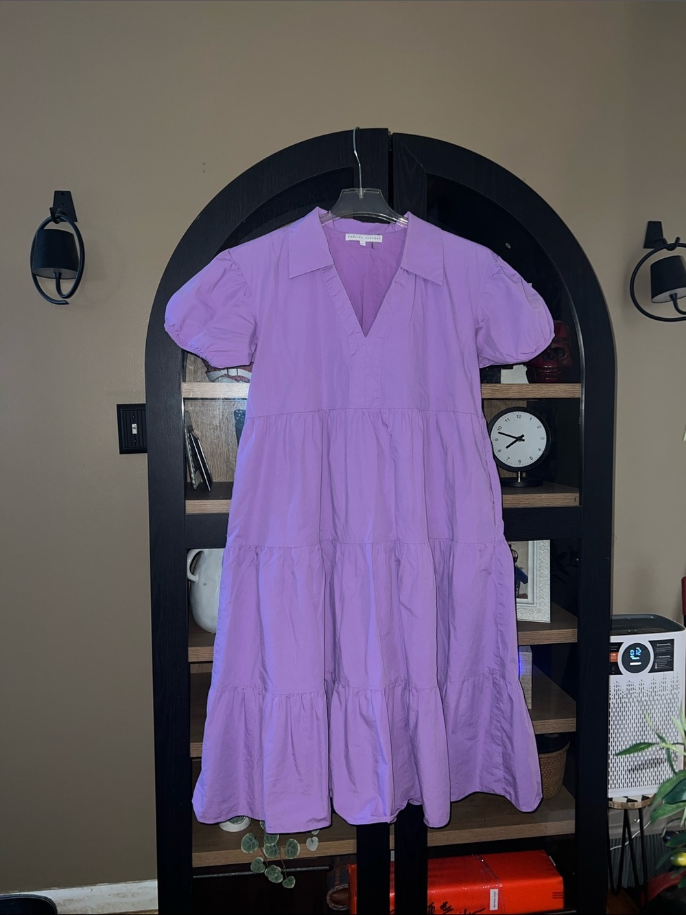 English Factory V-Neck Puff Sleeve Dress L